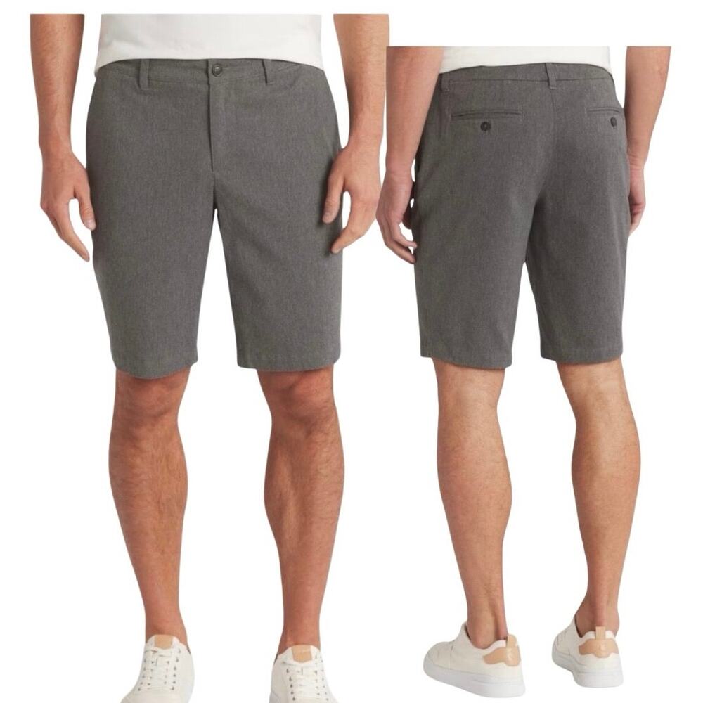 NWOT Hawker Rye size 30 Essential Wash Twill 11" Flat Front Cotton Shorts Gray